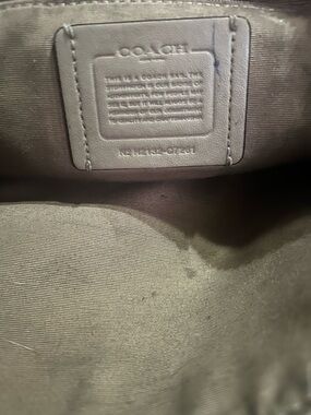 Coach Taupe Fabric-Lined Interior with Leather Patch